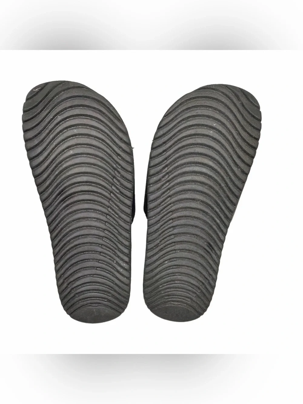 Nike Kawa Slide Sandals Black White Swoosh Kids Size 2Y